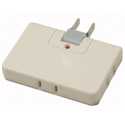 雷サージ付コーナータップ3個口白