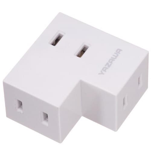 耐トラ付Lタップ3個口白