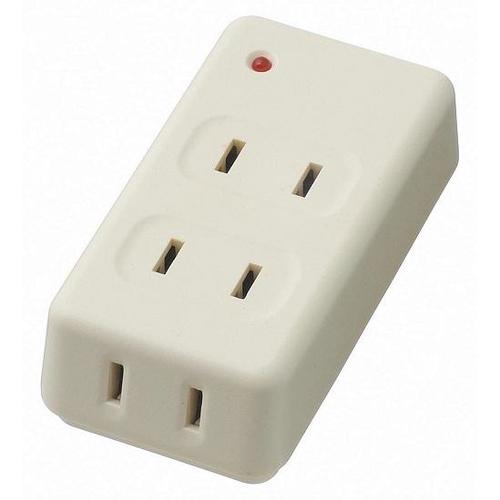 雷サージ付フロントタップ3個口白