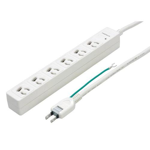 3P抜け止めマグネットタップ6個口2m白