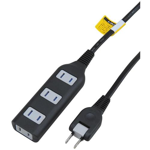 耐トラ付タップ4個口2mブラック