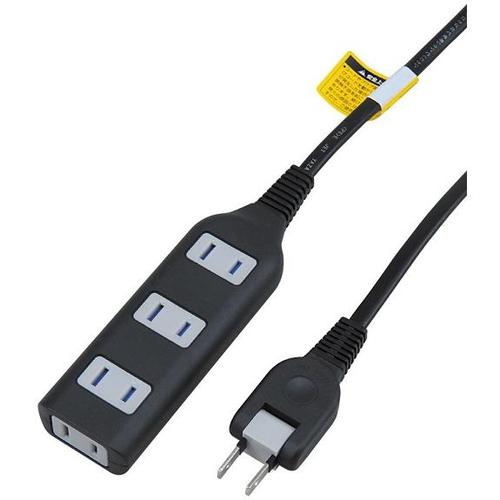 耐トラ付タップ4個口3mブラック