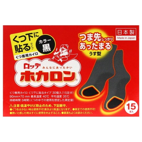 ホカロンくつ下に貼る黒 15P×16個
