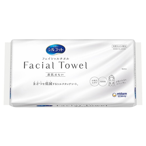 シルコットフェイシャルタオル素肌おもい 40枚