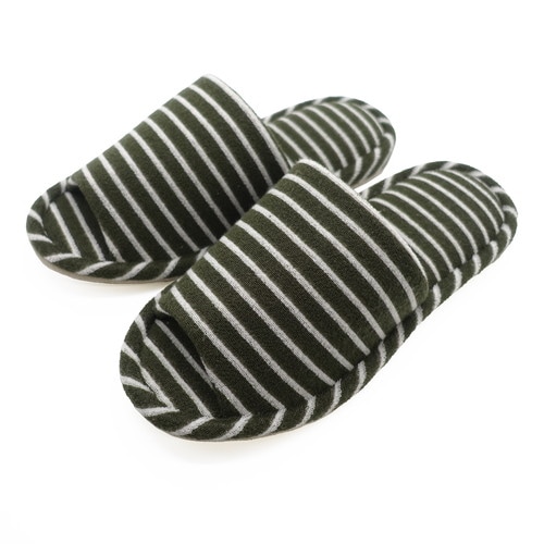 パイルボーダー外縫い Lサイズ カーキ 10足