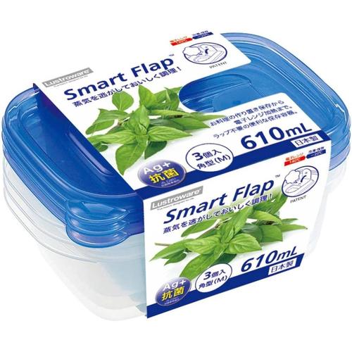 スマートフラップ角型M 電子レンジ容器 3個入