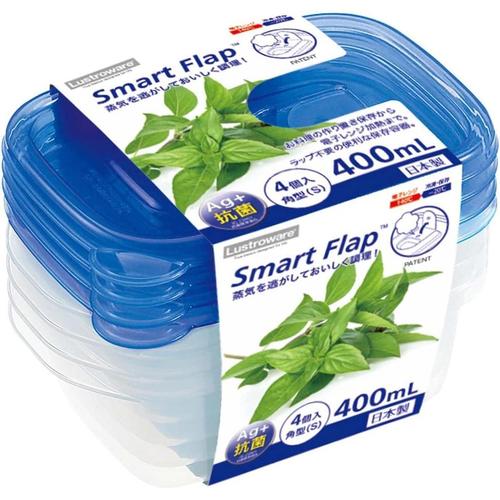 スマートフラップ角型S 電子レンジ容器 4個入