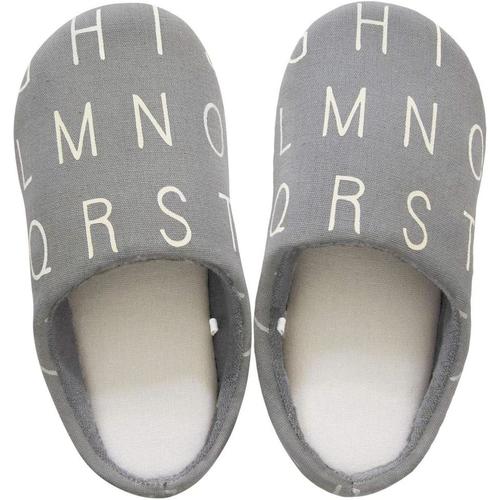 スリッパ アルファベットグレー