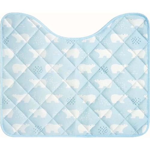 冷感 トイレマット しろくまブルー