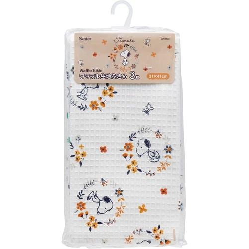 ワッフル生地 ふきん 3枚 スヌーピー