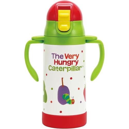 両手 ストロー付き水筒 はらぺこあおむし