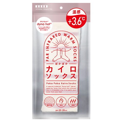 カイロソックスオフホワイトグレイッシュピンク×60