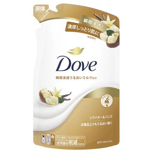 ダヴボディWシアバター&バニラ詰替用330G×18