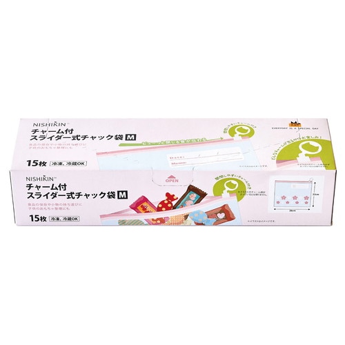 チャーム付チャック袋 M 15枚×48