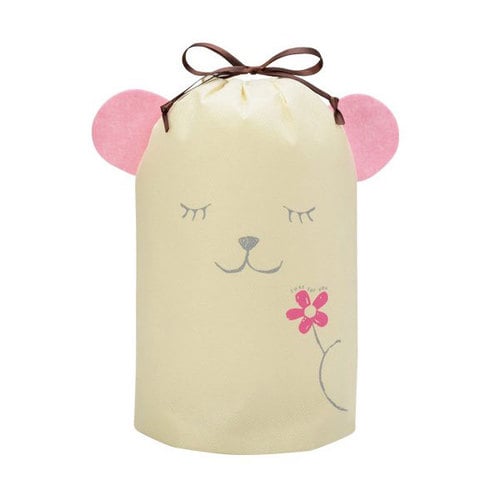 アニマル巾着BAG クマガール ピンク 5セット