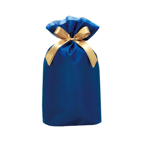 巾着袋 オーガンジー ブルー L 5セット