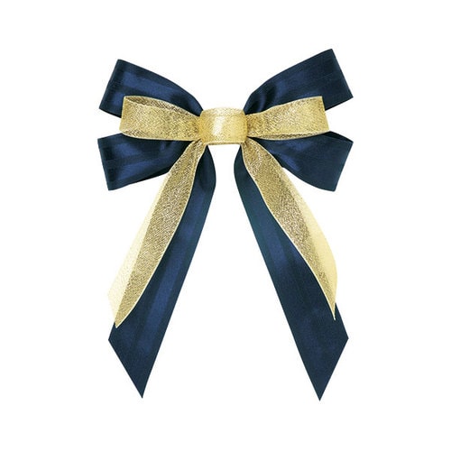 ダブルリボンオーナメント ブルー 5セット