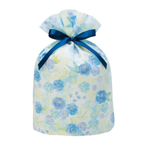 巾着袋グリタリングフラワーブルーLL5セット