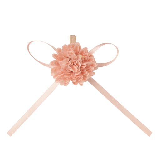 クリップオーナメントマムリボン花ピンク10セット