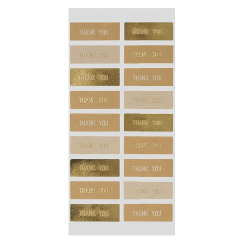 ラッピングシールシンプルサンキュー18P10セット