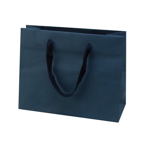 紙袋グレンエンボスBAGネイビー横長5セット