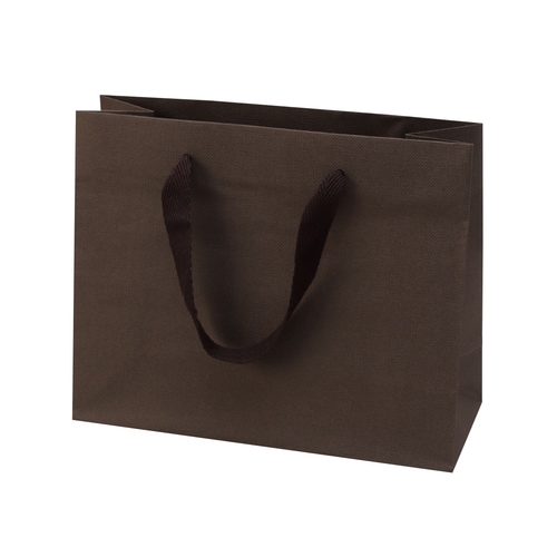 紙袋グレンエンボスBAGブラウン横長5セット