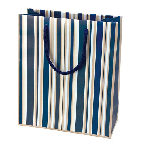手提げ紙袋 ストライプ ネイビー 270 5セット