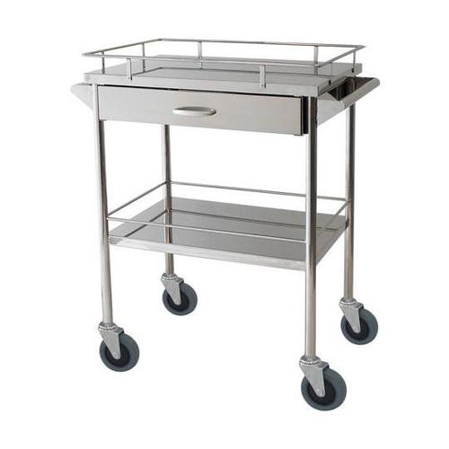 ステンレス回診車(天板四方柵付) 両側押