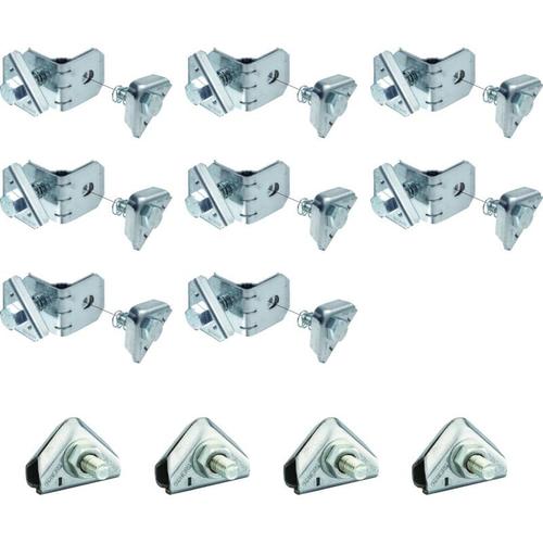 ガッチリロック吊ボルト振止8個・全ネジ交差金具4個