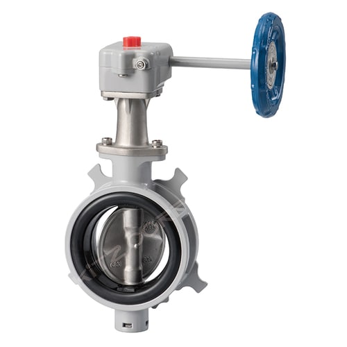 耐塩素EPDMシート アルミ製バタフライ弁 ギア式