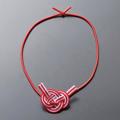 09970紅白水引ゴム飾りあわじ結び50本10