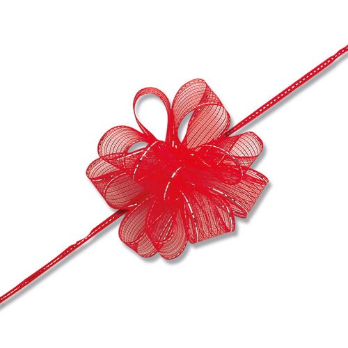 ワンタッチフラワーリボン24×20アカ10