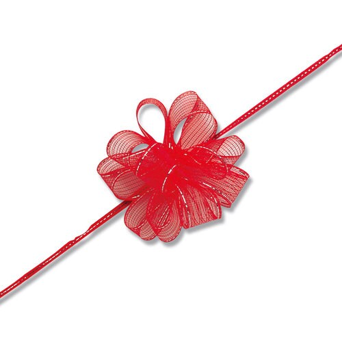 ワンタッチフラワーリボン17×20アカ10