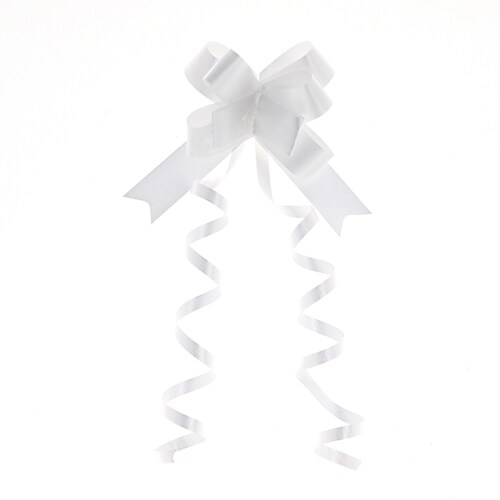 リボンボウ15mm巾ホワイト50本入20
