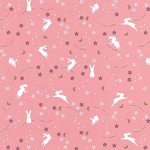 包装紙 半才 花うさぎ 桃 10セット