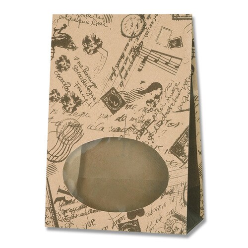 窓付袋 S1F コラージュブラウン 40セット