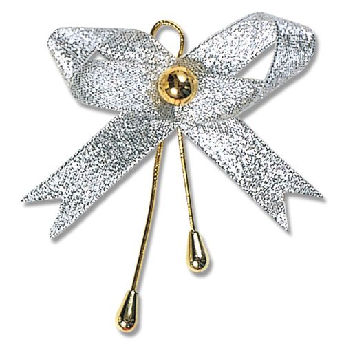 リボンビーズタイ シルバー 12個 10袋