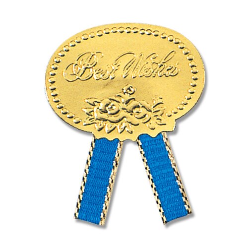 リボン付きシールSベストウイッシュ青56片10