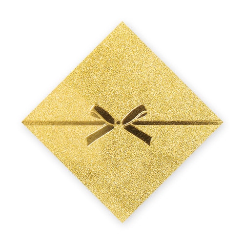 ギフトシールスクエアリボン金32片10