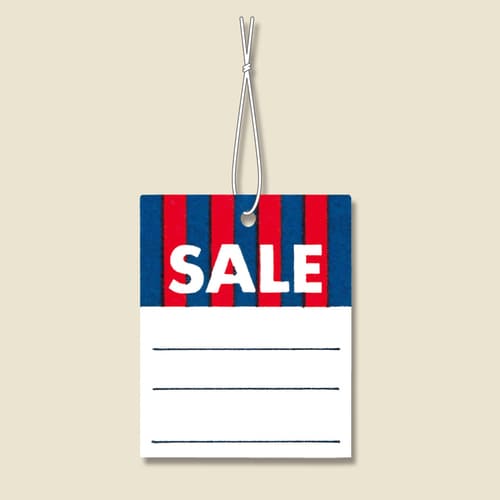 提札No.532SALE綿糸付500枚入5