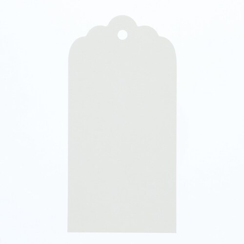 ペーパータグ スカラップ L 白無地 10セット