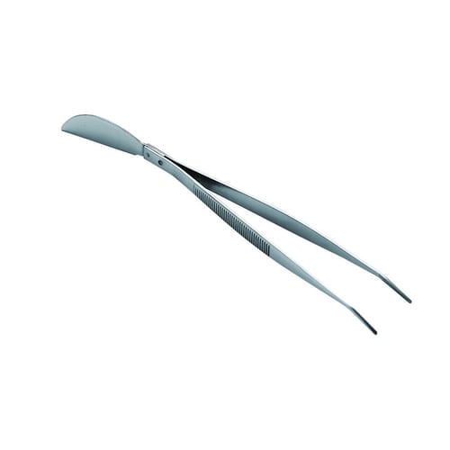 ステンレス ヘラ付ピンセット 曲