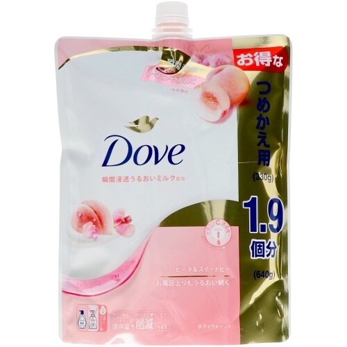 ダヴボディWピーチ&スイートピー替640G×9