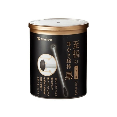 黒い至福の360度耳かき綿棒100本×30