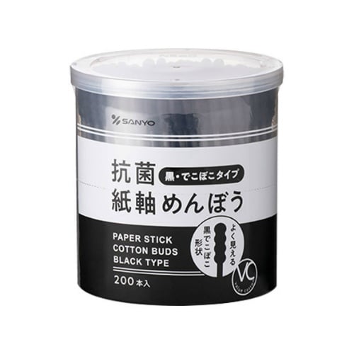 VC20黒でこぼこ抗菌紙軸めんぼう200本×24
