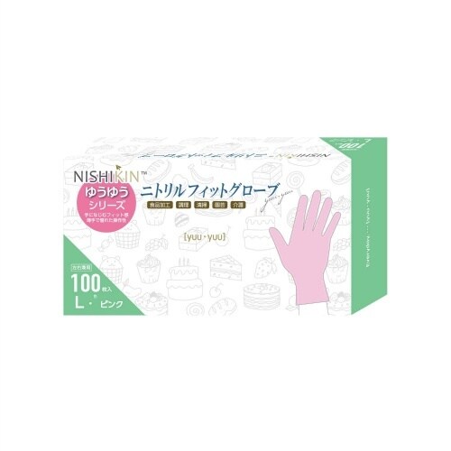 ゆうゆうシリズニトリルフィットグロブピンク×10