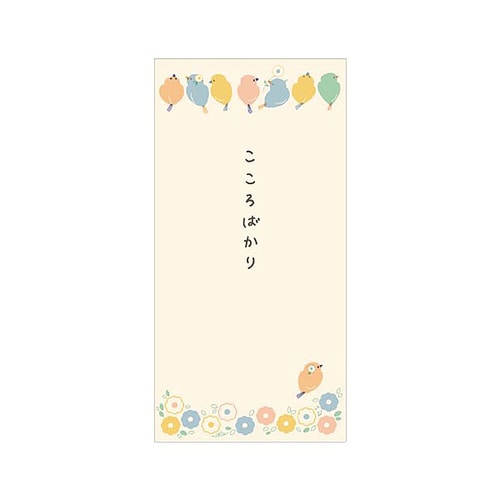 ポチ袋 鳥と花 Lサイズ 3枚入 5袋