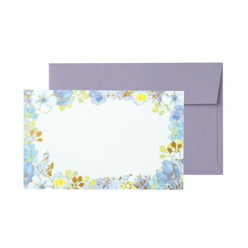 ミニカード グリタリングフラワー パープル 10個