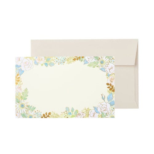 ミニカード グリタリングフラワー ホワイト 10個