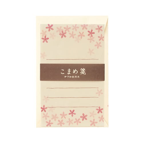 ミニレターセット こまめ箋 小花 10冊